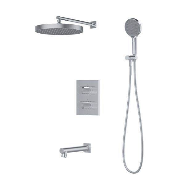 Душевая система IDDIS Duna с тропическим, ручным душем и изливом, термостат, глянцевый хром (DUNSBSTi68)