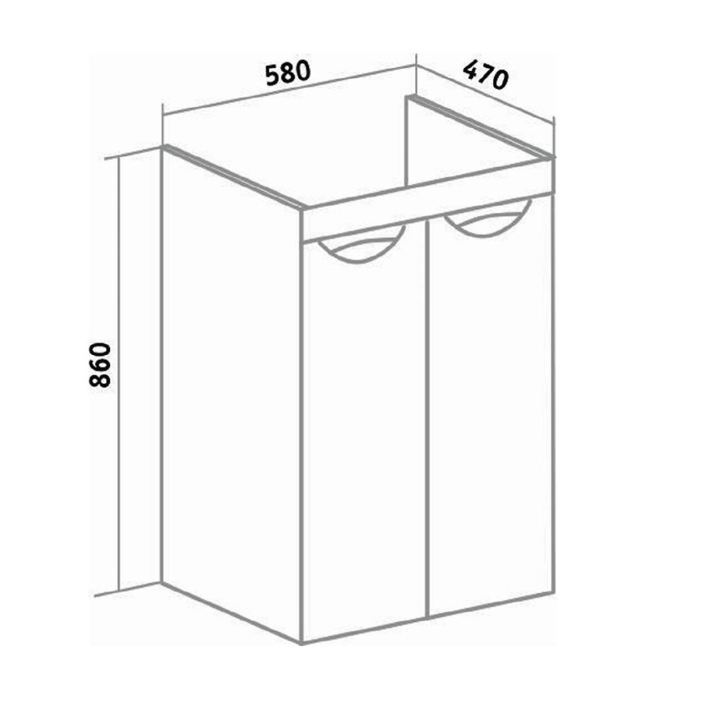 Тумба Runo Лира 60 под умывальник 00-00001024, 00-00001025 (Гамма 120 лайт левое/правое крыло) (УТ000003443), артикул УТ000003443