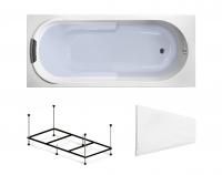 Комплект 4 в 1 Lavinia Boho Bristol S2-3502006P, акриловая ванна 160x75 см, металлический каркас с монтажным набором, подголовник, лицевой экран