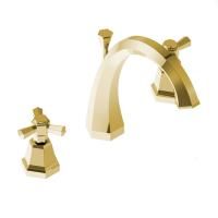 Stella Eccelsa Смеситель для раковины на 3 отверстия 3225TC, с донным клапаном, цвет: золото 24К