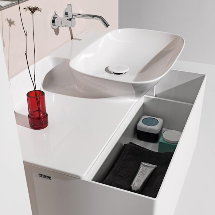 Laufen INO Тумба под раковину 8.1330.1/2, 770х350х355мм, с 1 выдвиж. ящиком, цвет: белый матовый, артикул 4.2540.1.030.170.1