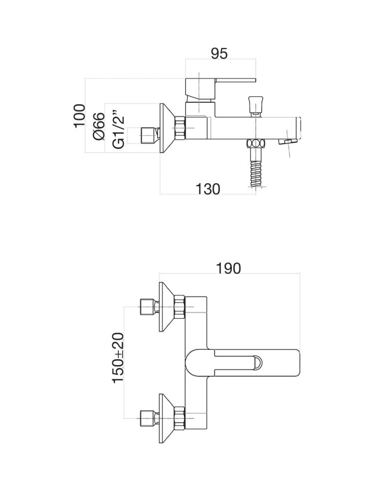 Смеситель для ванны Fiore KALOS 76CR7451, хром, артикул 76CR7451