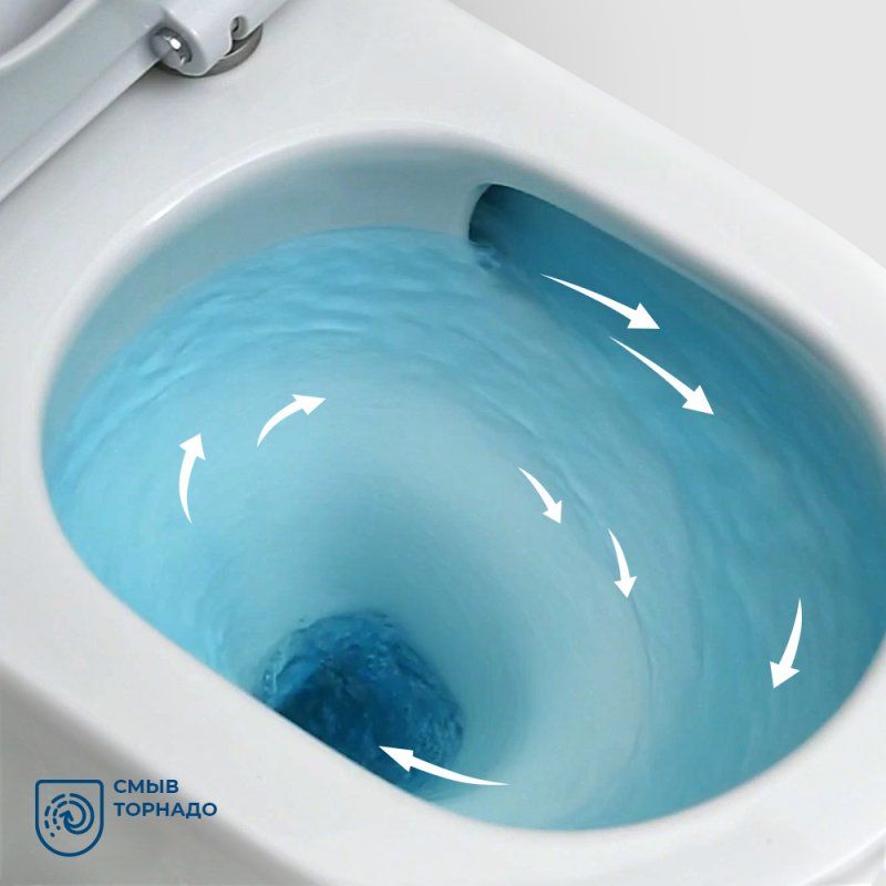 TRE-TOR Унитаз-моноблок со смывом "Торнадо", с сиденьем дюропласт soft close, P-trap, BB673CP-MN-TOR/SC, артикул BB673CP-MN-TOR/SC