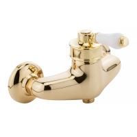 ERMITAGE Смеситель для душа моноком. внешний, выход М1/2", ручка белая, золото