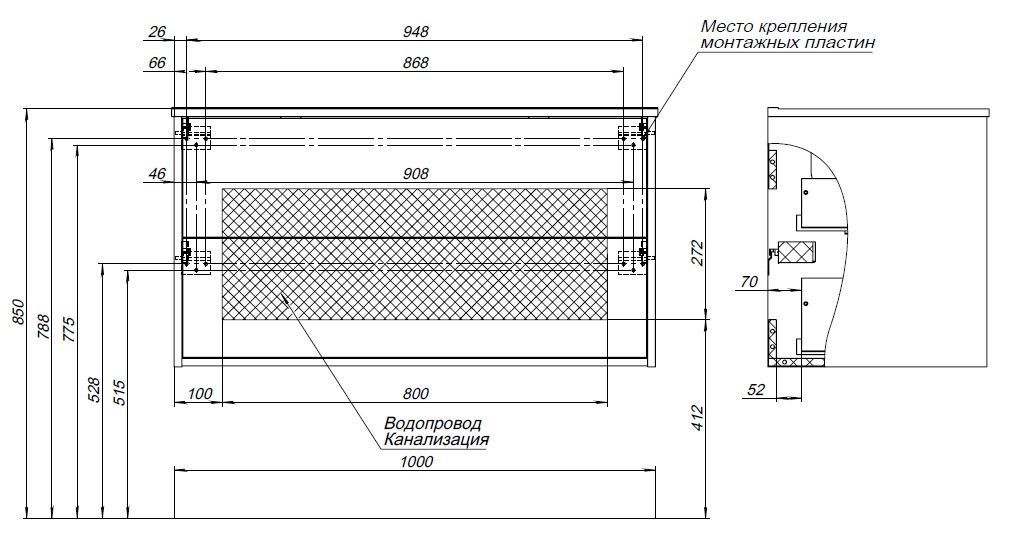 Тумба под раковину Aquanet Lino 100 (Flat) дуб веллингтон Тумба под раковину Aquanet Lino 100 (Flat) дуб веллингтон
