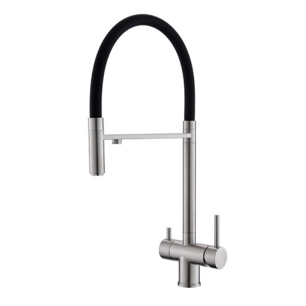 Смеситель для кухни с гибким изливом и подключением фильтра Maretti Calabria S CAS31RGF19, сатин