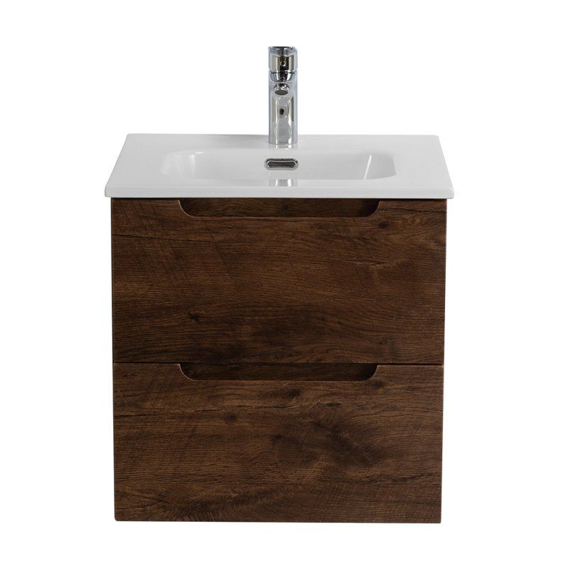 ETNA База под раковину подвесная с двумя выкатными ящиками, с доводчиками, Rovere Nature, 500x460x500, ETNA-500-2C-SO-RN, артикул ETNA-500-2C-SO-RN