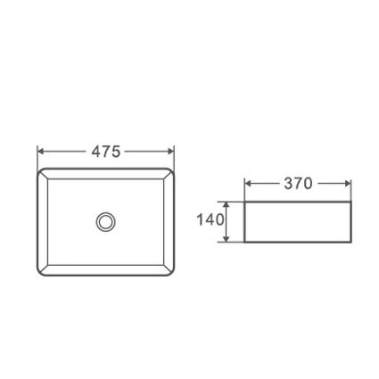 Раковина накладная DQ Berlin, 475*370*140мм, белый (DT1430216), артикул DT1430216