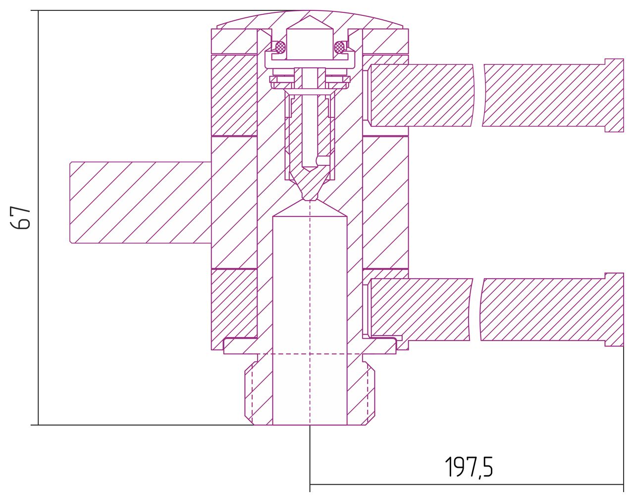 Полотенцедержатель 360 для ДР "СУНЕРЖА" / L 200х2 (Шампань)