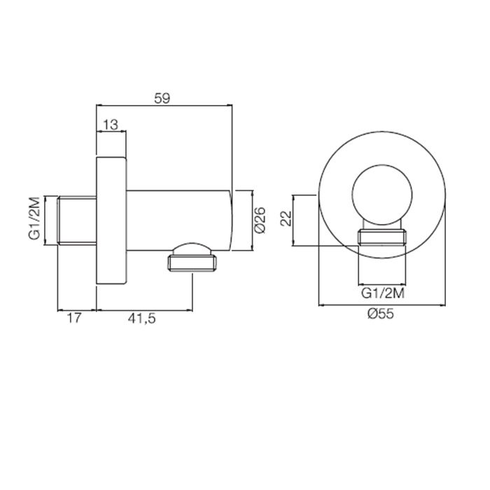 FIMA|Carlo Frattini Wellness Подвод воды 1/2”, цвет золото FIMA|Carlo Frattini Wellness Подвод воды 1/2”, цвет золото