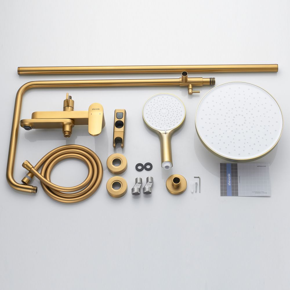 Душевая система Shevanik S4336G, золотой сатин