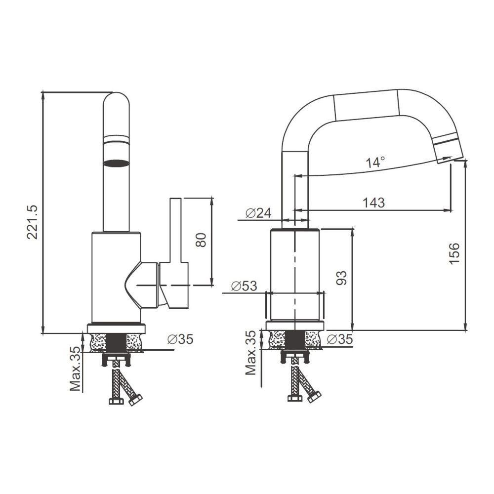 Смеситель для раковины BELZ B10810-7, черный