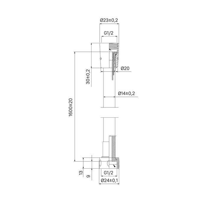 Шланг для душа Milardo Ideal Spa ПВХ, 1,6 м, 180 (180P160M19), артикул 180P160M19