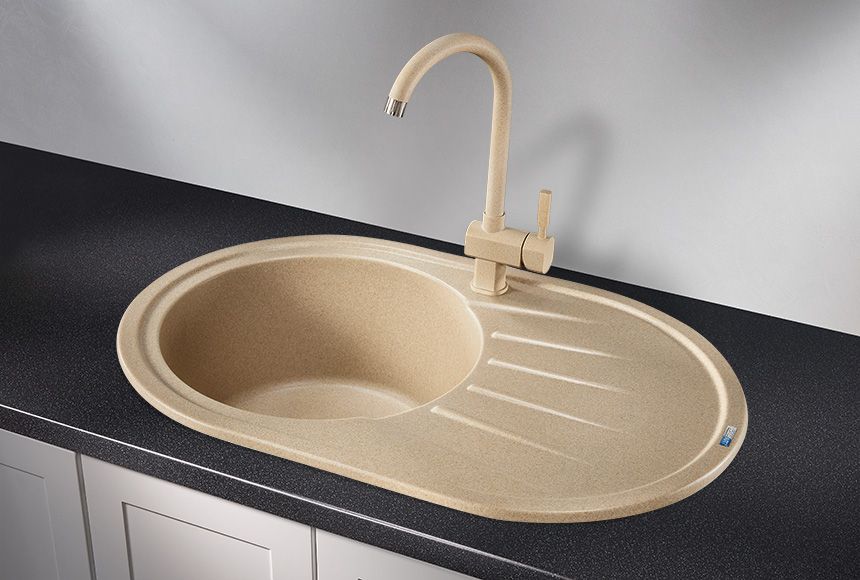 Кухонная мойка GRANULA Standart (7601, БЕЖЕВЫЙ), артикул 7601, БЕЖЕВЫЙ