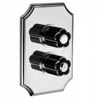 Bongio Fleur Noir Встраиваемый термостатический смеситель (1 источник), цвет хром/черный фарфор (комплект-со встроенной частью)