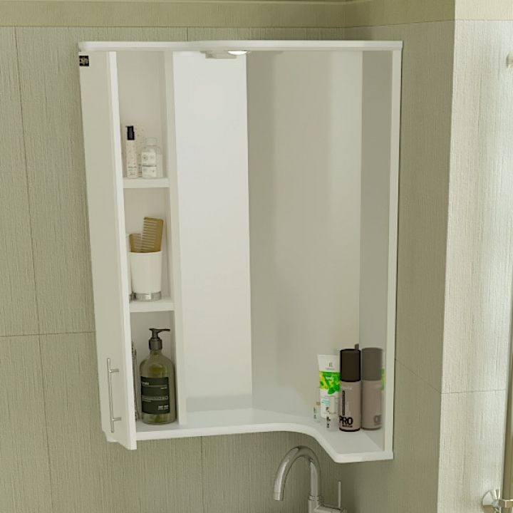 Зеркало со шкафом СанТа Аврора 70 116002 с подсветкой Белое