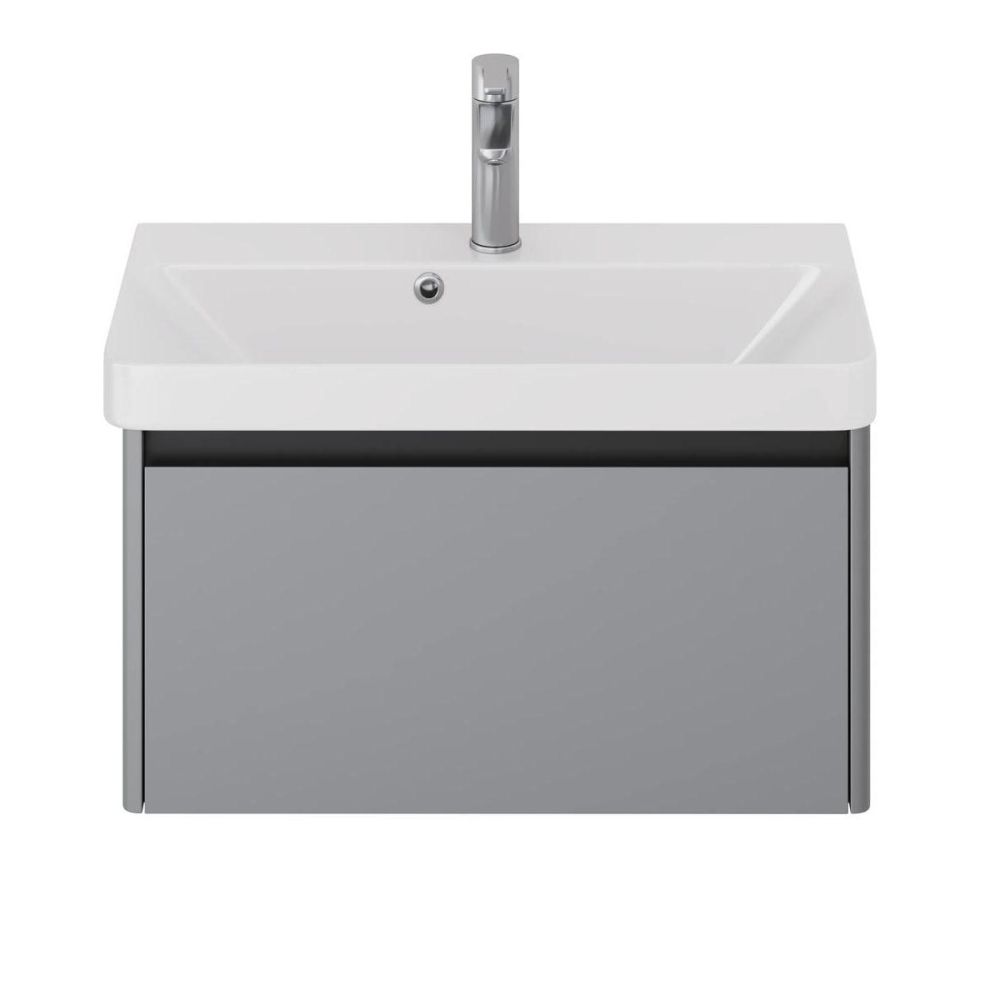 Тумба с раковиной подвесная Dreja Luxury 70 см, серый базальт, артикул 99-2012-com