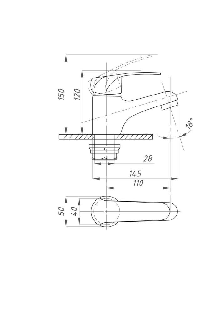Смеситель для раковины ПСМ-ПРОФСАН PSM-747-037 ProfECO тип См-УмОЦБА, артикул PSM-747-037