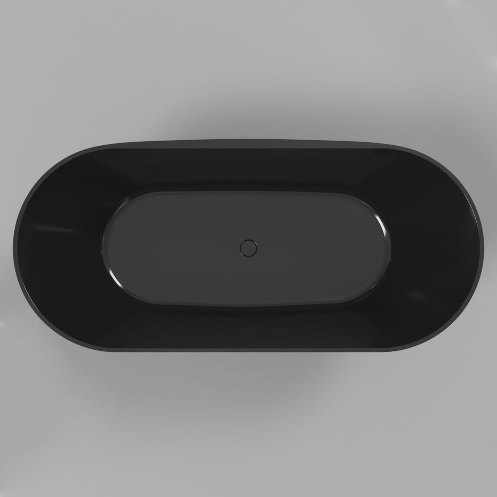 Ванна WHITECROSS Coral X 170x77 (черный глянец) иск. камень