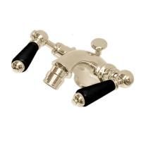 Devon Black Dandy Смеситель для биде на 1 отв., с донным клапаном, c ручками черными, цвет: светлое золото