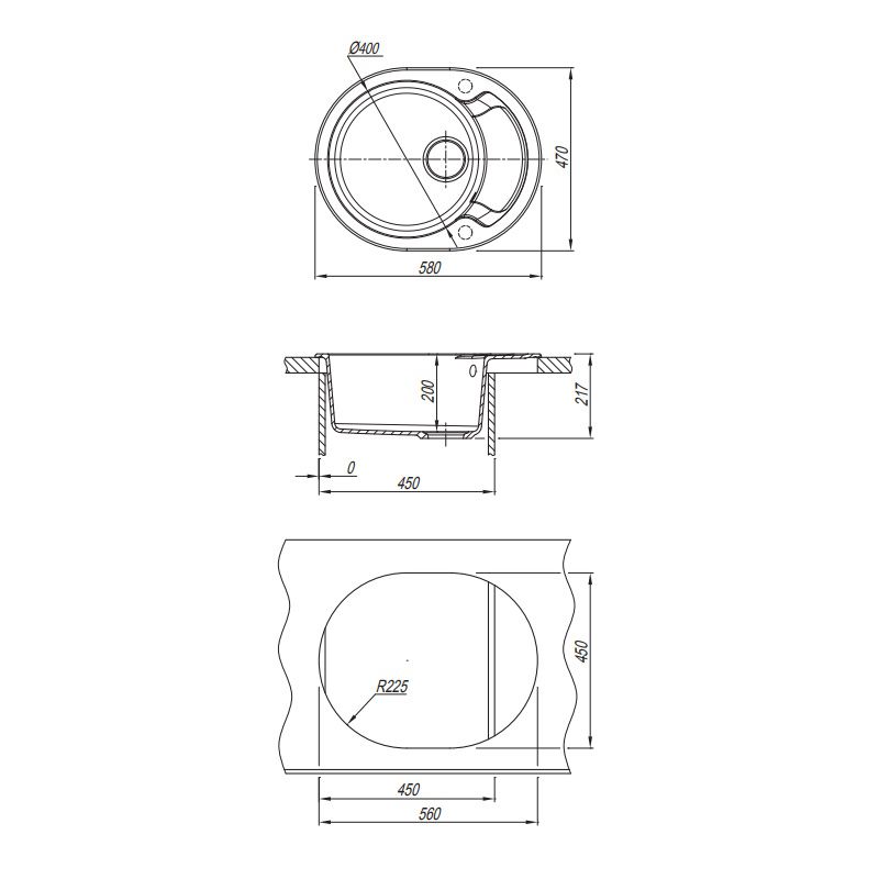Кухонная мойка Dr. Gans БЕРТА 25.040.B0580.408, серый, артикул 25.040.B0580.408