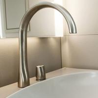 ARMANI ROCA ISLAND Смеситель для раковины на 2 отверстия, с хромированным донным клапаном, цвет Greige