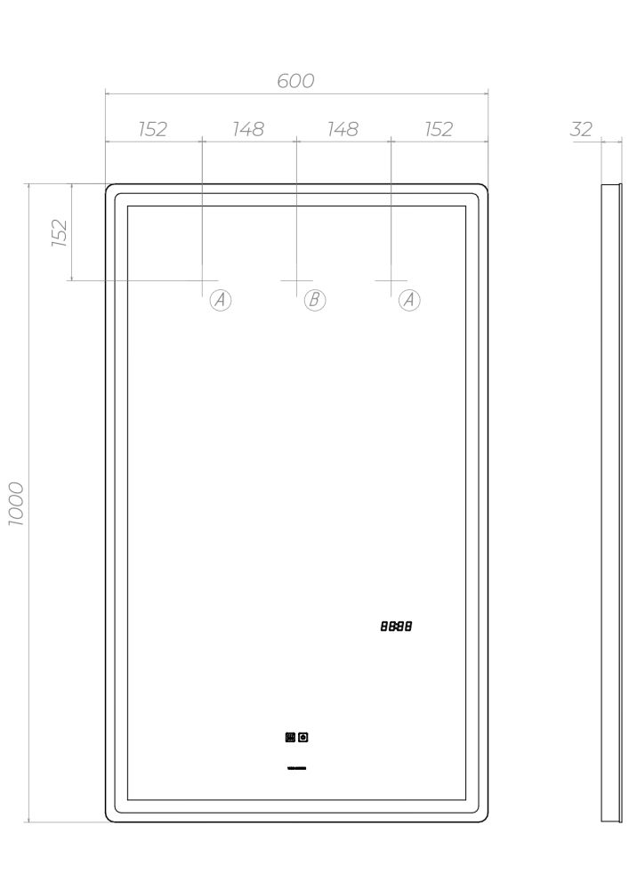 Зеркало VIGO Roberta z.ROB.60.Luxe, 60 см, артикул z.ROB.60.Luxe