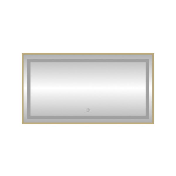 Зеркало с подсветкой LED Fixsen FX-2080G прямоугольное 80х60 см, золотой сатин
