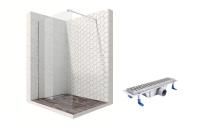 Душевая перегородка Ambassador Walk-in 15031104-ST2, свободный вход, линейный трап, 120см