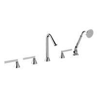 Nicolazzi Flag  Смеситель на борт ванны на 5 отв, с ручной лейкой, цвет хром