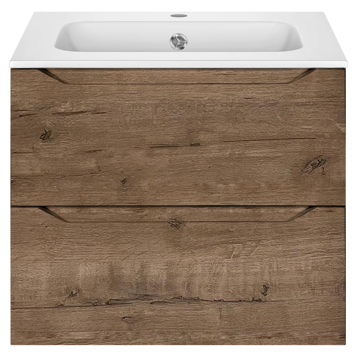 База под раковину Norma 600 подвесная, 2 выкатных ящика soft close, V.Oak