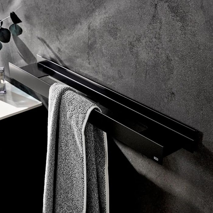 Emco Aura Держатель для банного полотенца с полкой   800mm, полотенцедерж. слева, цвет черный