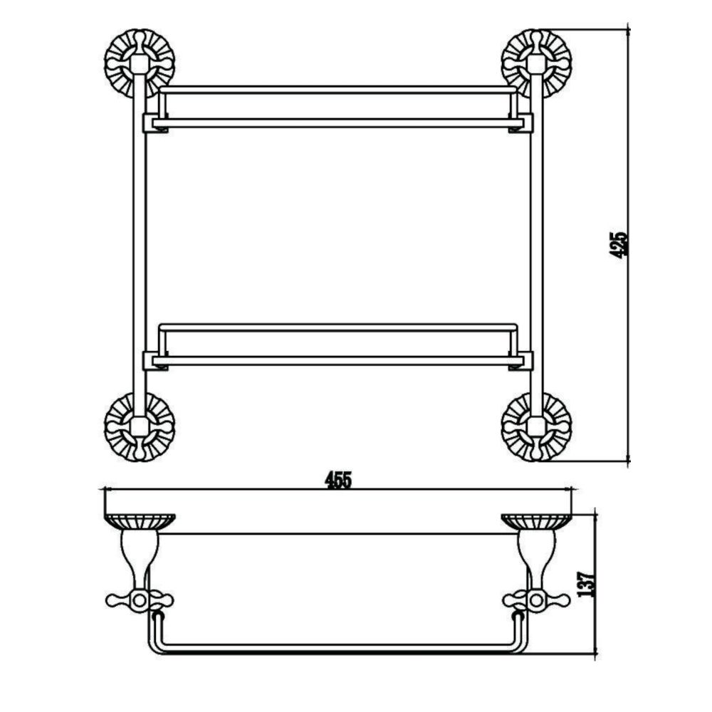 Полка стеклянная Savol S-08922C, бронза