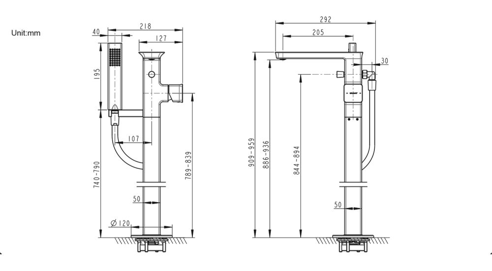 Смеситель для ванны напольный Bravat Phillis F656101C-B3-ENG, хром, артикул F656101C-B3-ENG