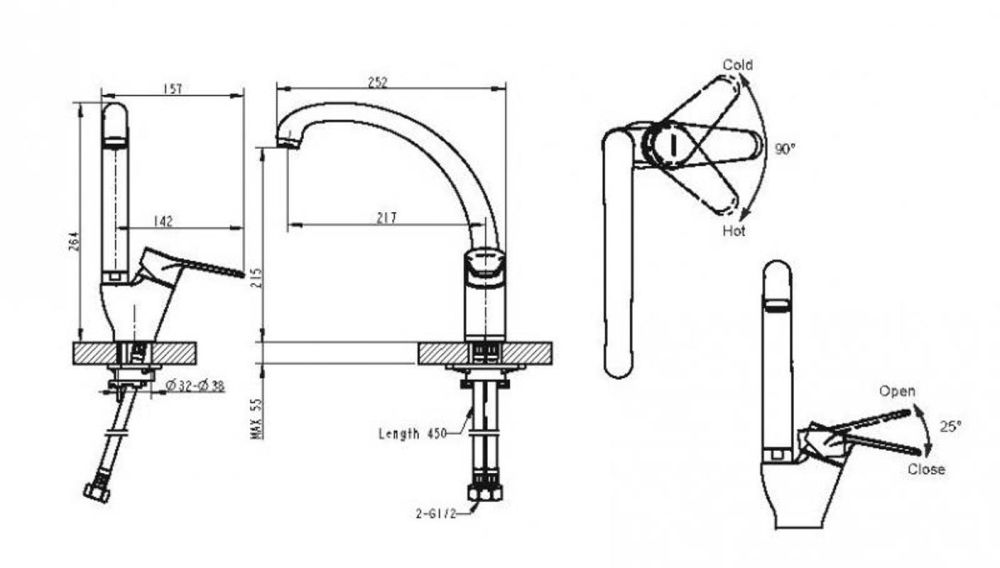 Смеситель для кухни Bravat Emeralda F7135147CP-1-RUS, хром