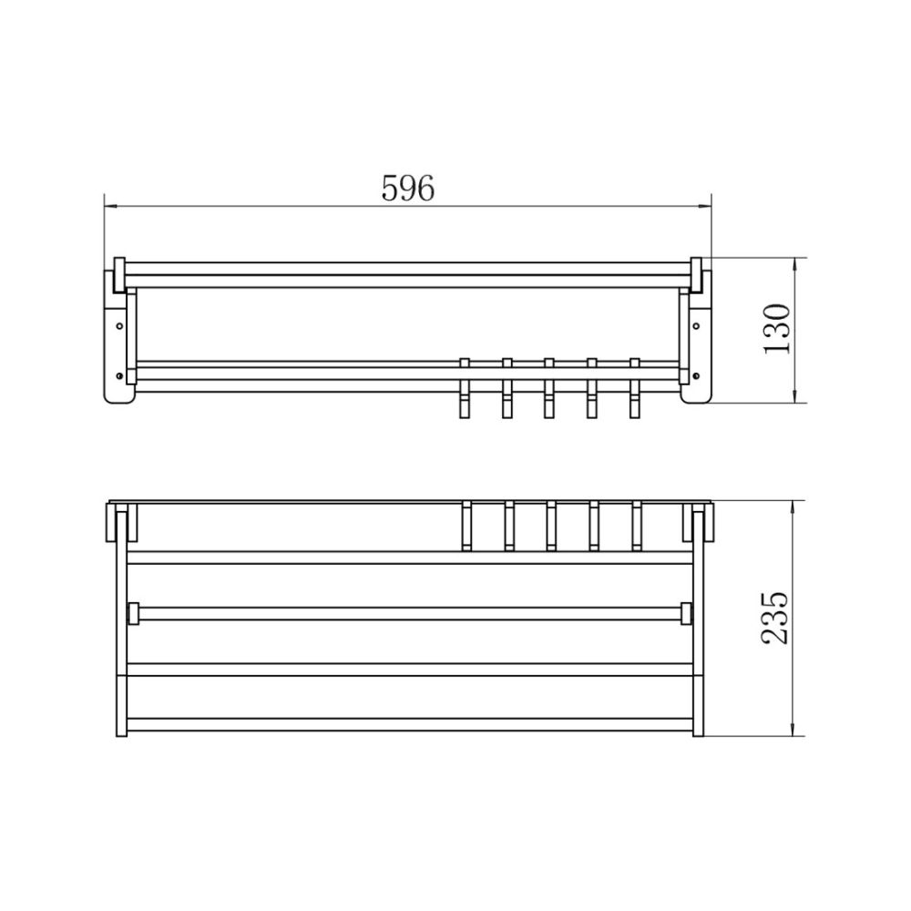 Полка для полотенец FASHUN A7801-7, черный