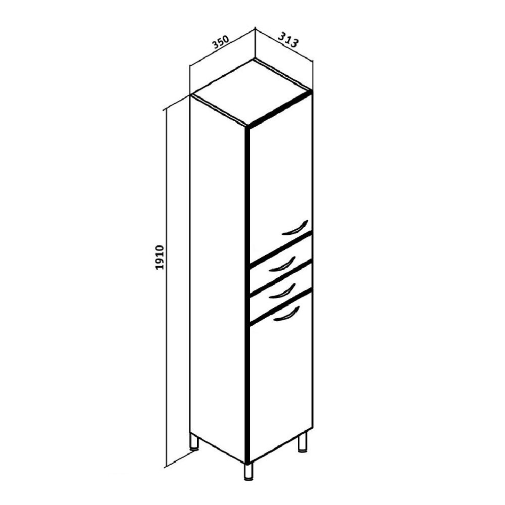 Пенал Runo левый с корзиной для белья 35 (00000000128), артикул 00000000128