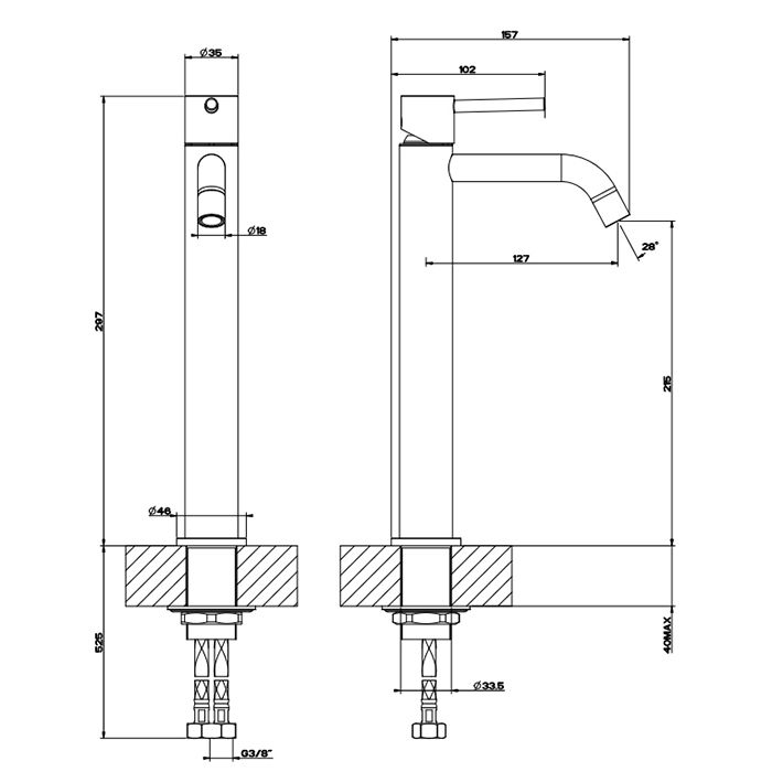 Gessi Emporio Via tortona Смеситель для раковины без донного клапана и соединительными шлангами, цвет: Chrome