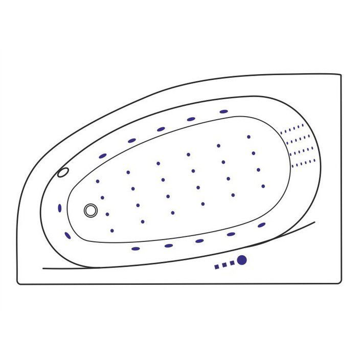 Ванна EXCELLENT Kameleon 170x110 (левая) "NANO" (хром)