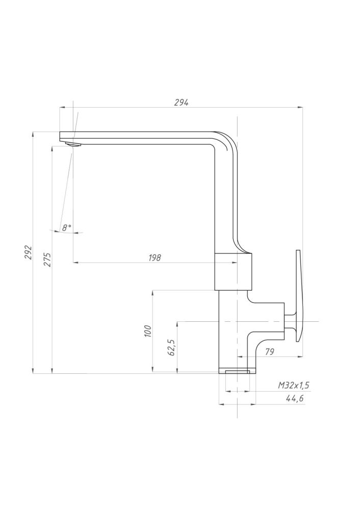 Смеситель для кухни ПСМ-ПРОФСАН PSM-500-3 ДИЗАЙН тип См-МОЦБА, артикул PSM-500-3