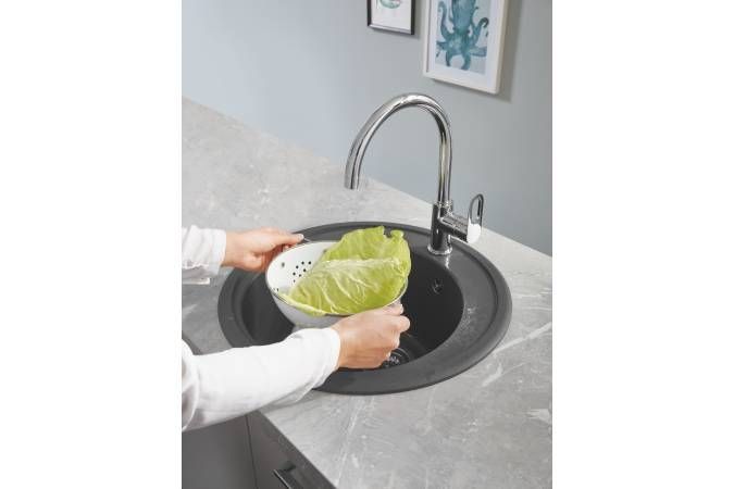 Мойка GROHE K200 с одной чашей, диаметр 510 мм, серый гранит (31656AT0) Мойка GROHE K200 с одной чашей, диаметр 510 мм, серый гранит (31656AT0)