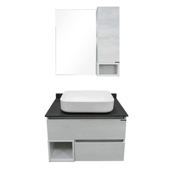 Зеркало со шкафом Comforty Прага 75 4144199 Дуб белый