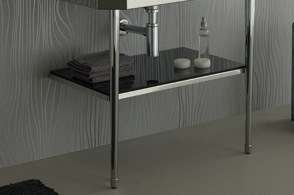 Stil Haus Diva, консоль из нержавеющей стали с черным стеклом