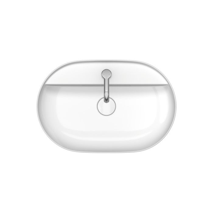 Раковина, Duravit, Luv, ширина, мм-600, глубина, мм-400, высота, мм-140, тип установки-накладной, отверстия для смесителя-одно, материал-керамика, крепёж-есть, цвет-белый, артикул 0380600000