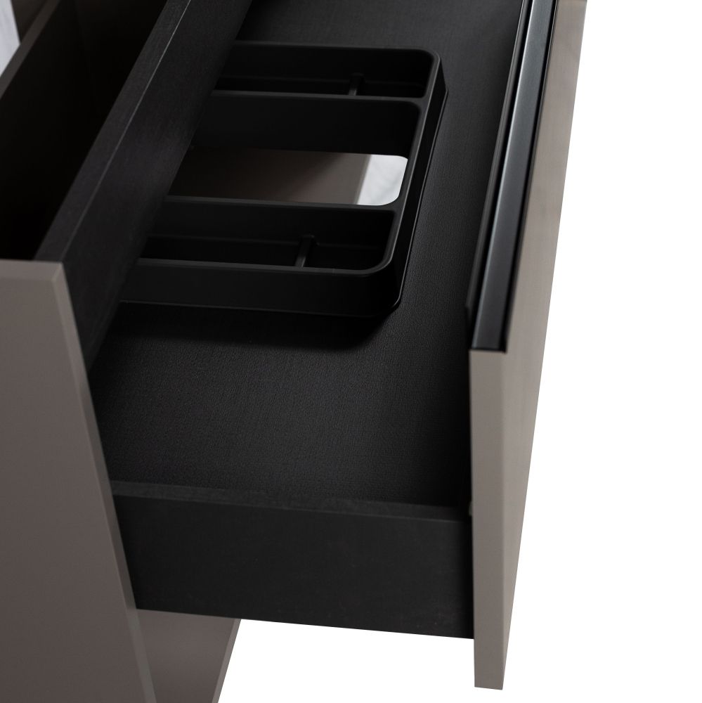 Visobath Eleven, тумба 100 см, 1 ящик и 1 открытая полка, цвет кварцевый матовый лак (Quarzo), артикул 76073/Quarzo