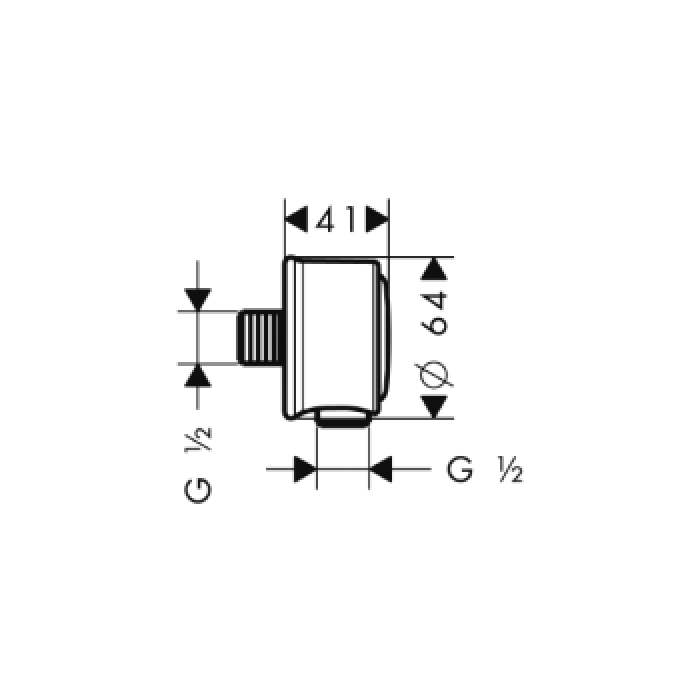 AX Montreux Fixfit шланговое подсоединение, ½’, цвет: полированное золото