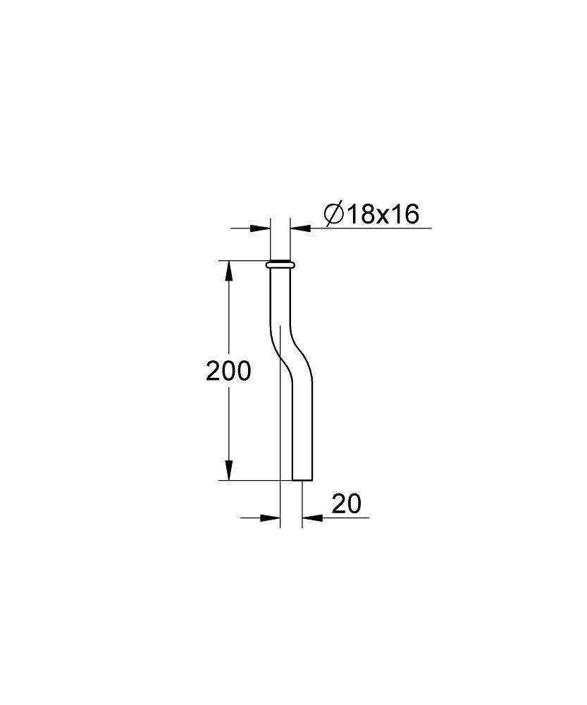 Сливная трубка для писсуара GROHE, хром (37037000) Сливная трубка для писсуара GROHE, хром (37037000)
