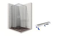 Душевой уголок Ambassador Queen 11011105-ST6, квадратный, линейный трап, 100х100