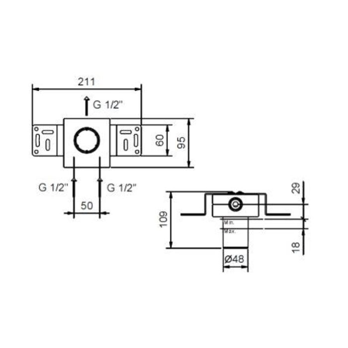 Внутренняя часть, Fantini, AL/23 Lissoni, Icona Classic, Icona Deco, Mint, Nostromo, Café, Lame, назначение-для душа, стандарт подвода воды-1/2", комплектация-система звукоизоляции