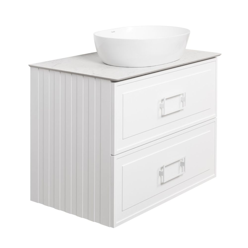 Тумба под раковину подвесная La Fenice Cubo TWIN FNC-01-CUB-B-80-2, белая, артикул FNC-01-CUB-B-80-2